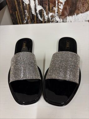 Ann More Valdosta Black Rhinestone Sandals Size 8 & 10